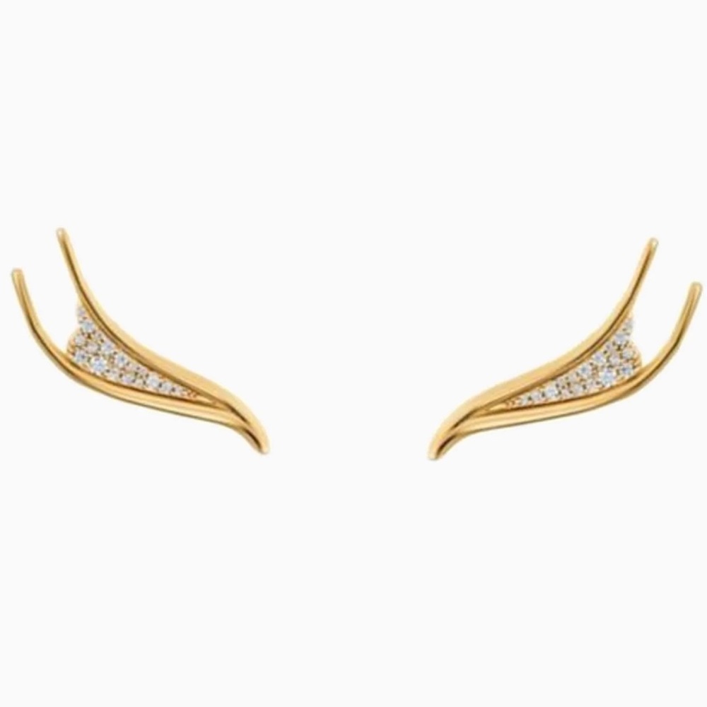 Atelier Swarovski gold cuff earrings